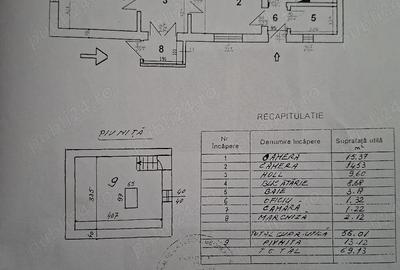 Casă cu 3 camere în Vatra Luminoasă