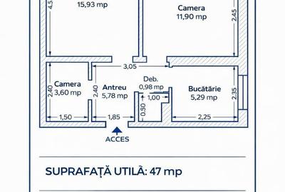 Apartament cu 2 camere decomandat în Romanilor - 9