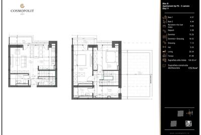 Penthouse 3 camere cu terase panoramice - COSMOPOLIT - Răcădău - 4