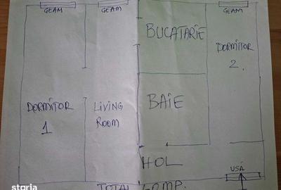 Apartament cu 3 camere semidecomandat în Central