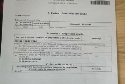 Teren de 4300 mp, în Piscu - 2