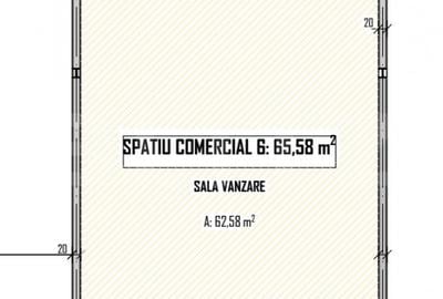Spațiu comercial, de 65 mp, în Central