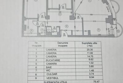 Apartament cu 3 camere decomandat, mobilat în Decebal - 12