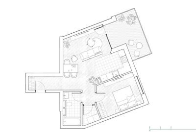 Apartament cu 2 camere 52,65 mp+terasa 10,90 mp, etajul 1 - 2