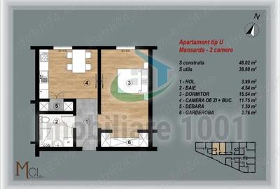Apartamente cu 2 ?i 3 camere, imobil nou, mansarda, zona centrala - 5
