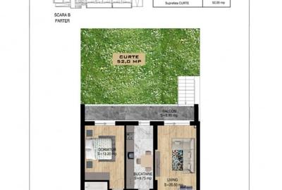 2 camere cu curte mare – Titan District - 1
