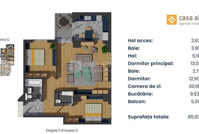 PROIECT NOU | apartament 3 camere LA CHEIE | Pacurari - Alpha Bank - 10