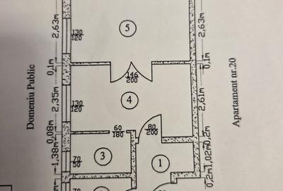 Apartament cu 2 camere semidecomandat în Central