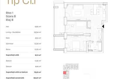 Prima Astera 2 camere+ birou- cesiune - 1