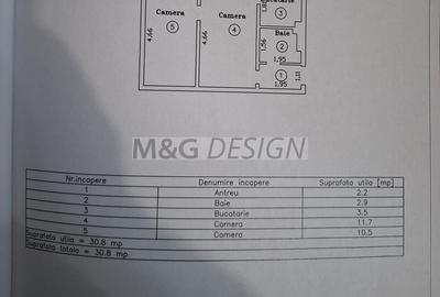 Apartament cu 2 camere nedecomandat, mobilat în Șagului - 16