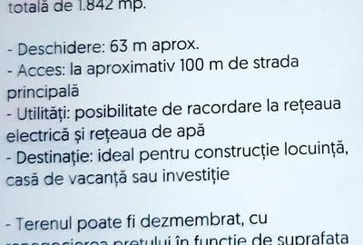 Teren de 1842 mp, în Lanurile - 2