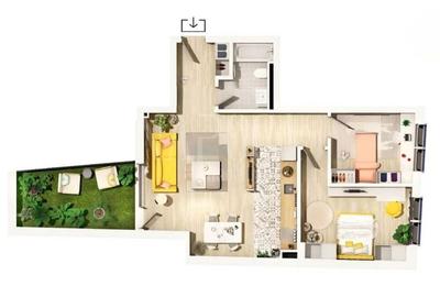 Apartament cu 3 camere semidecomandat în Central - 1