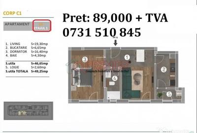 Apartament cu 2 camere decomandat în Metalurgiei