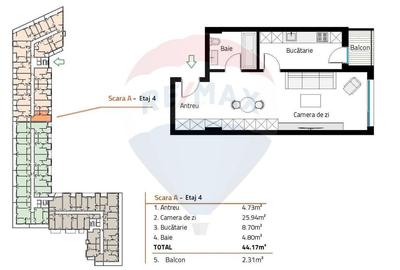 Apartament nou de vanzare 44 mp Soporului Comision 0% - 6