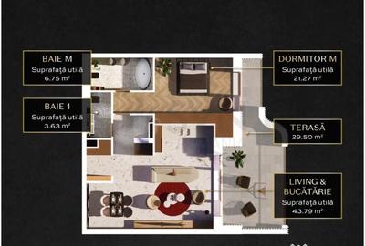 Apartament cu 2 camere semidecomandat în Pipera - 7