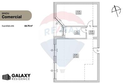 Spațiu comercial, de 66.75 mp, în Tractorul - 2