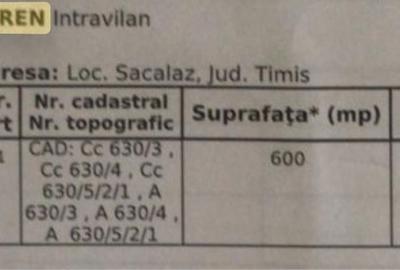 Teren de 600 mp, în Săcălaz - 2