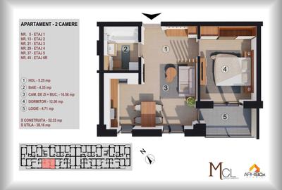 Apartament cu 2 camere decomandat în Central - 2