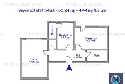 Apartament 2 camere de vanzare, zona Democratiei, 57.68 mp #16603 - 8