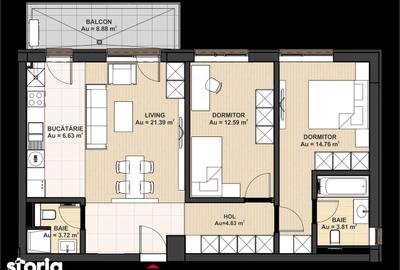Apartament cu 3 camere în Vest - 2