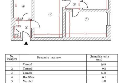 Apartament cu 3 camere semidecomandat în Central - 1