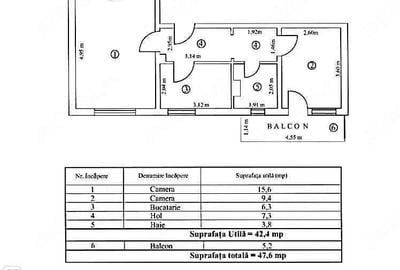 Apartament cu 2 camere decomandat în Precista