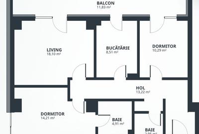 Apartament cu 3 camere decomandat în Tătărași - 1