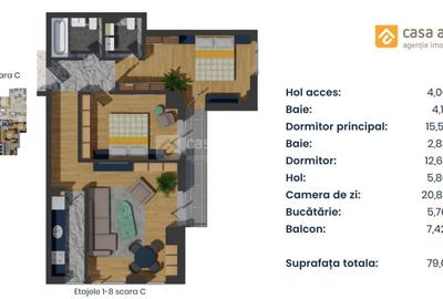 PROIECT NOU | apartament 3 camere LA CHEIE | Pacurari - Alpha Bank - 16