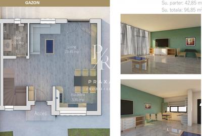 Duplex cu 4 camere cu Teren 200 Mp în Florești - 2
