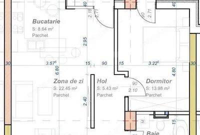 Apartament 2 camere, semidecomandat, 56 mp utili, zona Aradului - 1