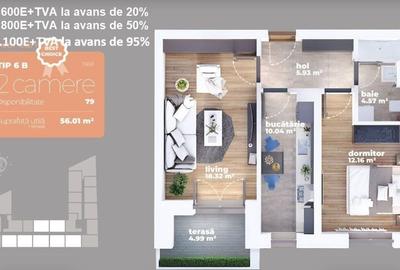 Auchan Titan-Liviu Rebreanu-2 camere, decomandat, 56 mp Auchan Titan-Liviu Rebreanu-2 camere, decomandat, 56 mp - 6