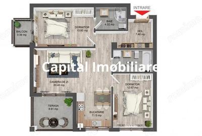 Comision 0%! Apartament 3 camere decomandat - 71 mp - 3