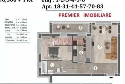 Apartament cu 2 camere decomandat în Central - 1