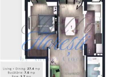 Apartament cu 2 camere semidecomandat în Florești - 2