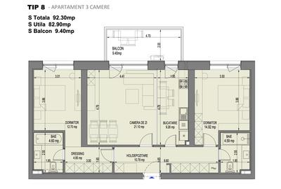 Apartament cu 3 camere decomandat în Aviației - 4