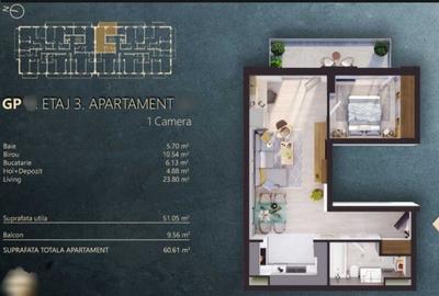 Apartament 2 camere, 51mp, Elite City - 1