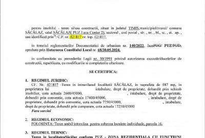 Teren Construcții intravilan de 587 mp, în Săcălaz - 3