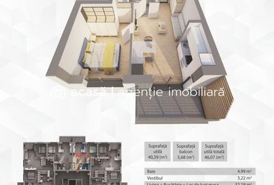 Apartament cu 2 camere decomandat în P-ța Gării - 1