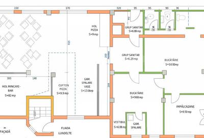 Spatiu comercial de inchiriat pentru PIZZERIE UTILAT 210mp+t - 2