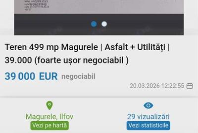 Teren de 499 mp, în Exterior Vest