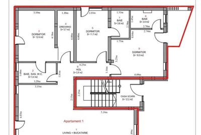 Apartament cu 4 camere, mobilat în Central - 1