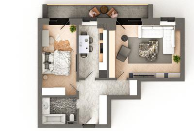 BRAUS CONFORT VIȘANI - Apartament Tip D – 2 Camere Decomandat