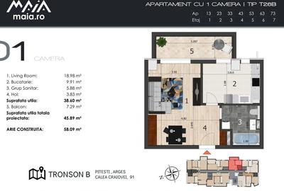 2.	Studio Modern Pitesti | Zona Craiovei | Constructie Noua - 3