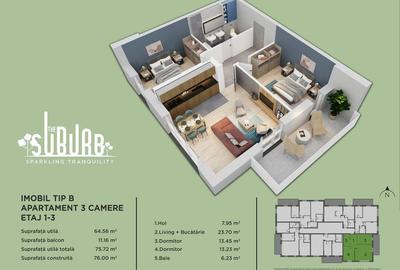 Apartament cu 3 camere decomandat în Nord - 12