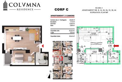 Apartament cu 2 camere în Florești - 7