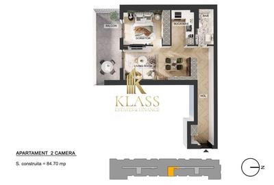 Apartament cu 2 camere în Nord