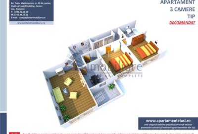 Apartament cu 3 camere decomandat în Nicolina