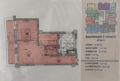 Apartament cu 2 camere în Sisești
