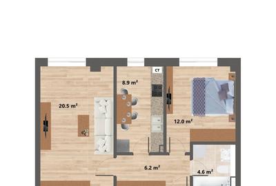 Apartament cu 2 camere în Miroslava - 1