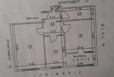 Apartament cu 2 camere decomandat în Central